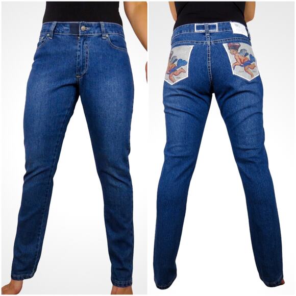 Y2k Saint Vincent Clothing Co. Cherub Pocket High Rise Designer Jeans Size 10 - Picture 4 of 5
